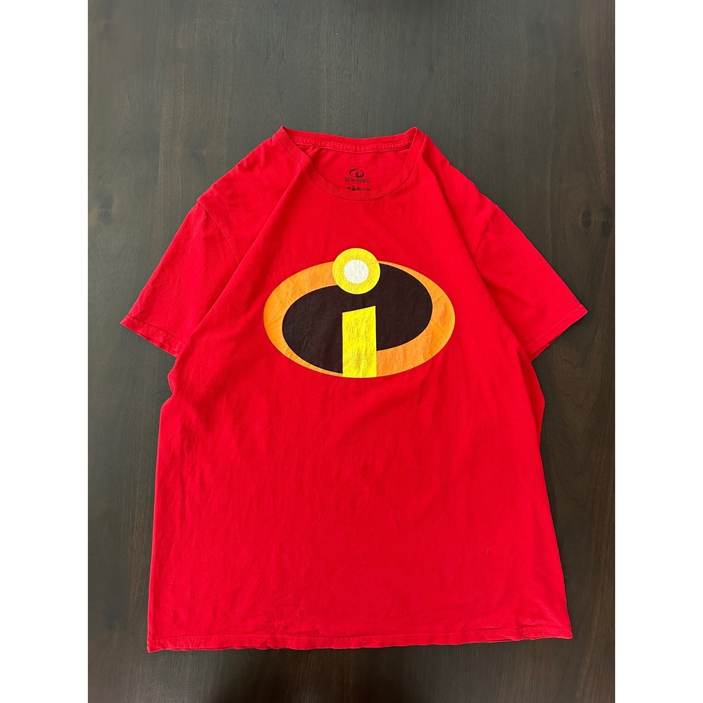 Disney Pixar The Incredibles Graphic T-Shirt Red Mens Large Superhero Movie Tee